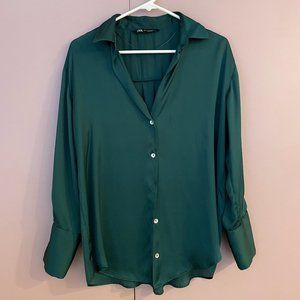 Zara Silk Button Up Blouse